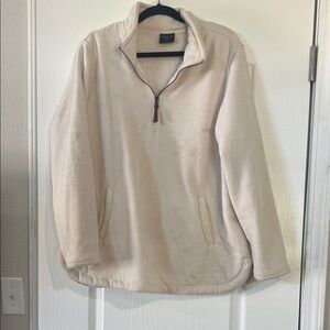 32 Degrees Women's Beige Quarter-Zip Fleece Hoodie